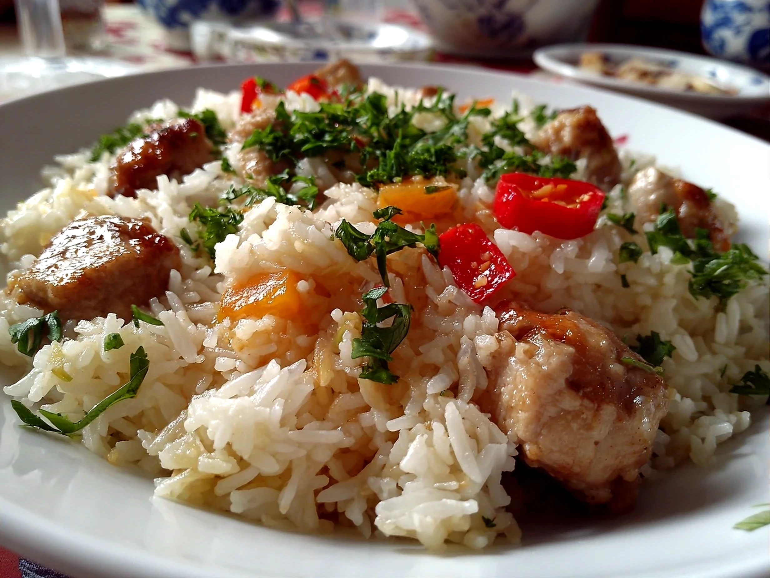 Comforting Chicken Ginger Rice Close-up