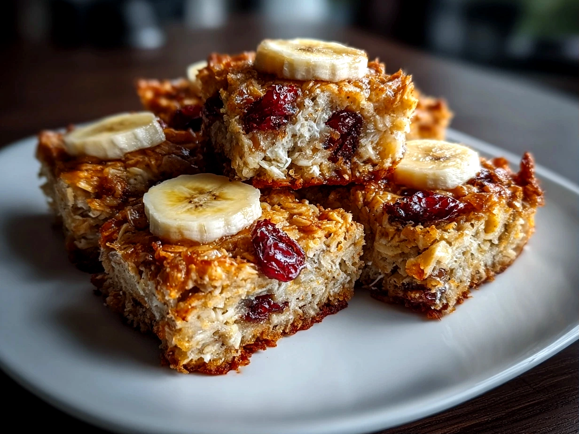 Freshly Prepared Banana Oatmeal Bars