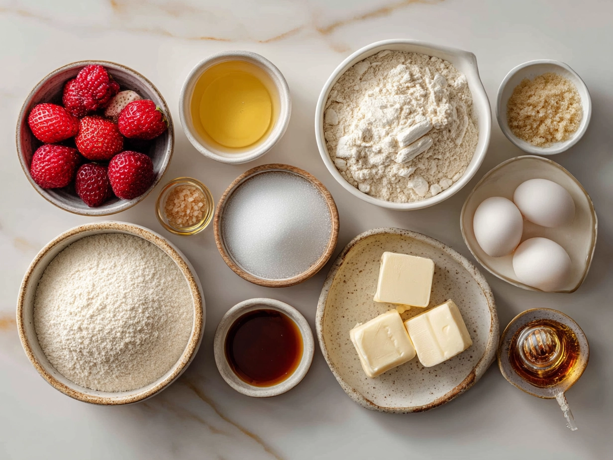 Ingredients for making Pink Champagne Cupcakes