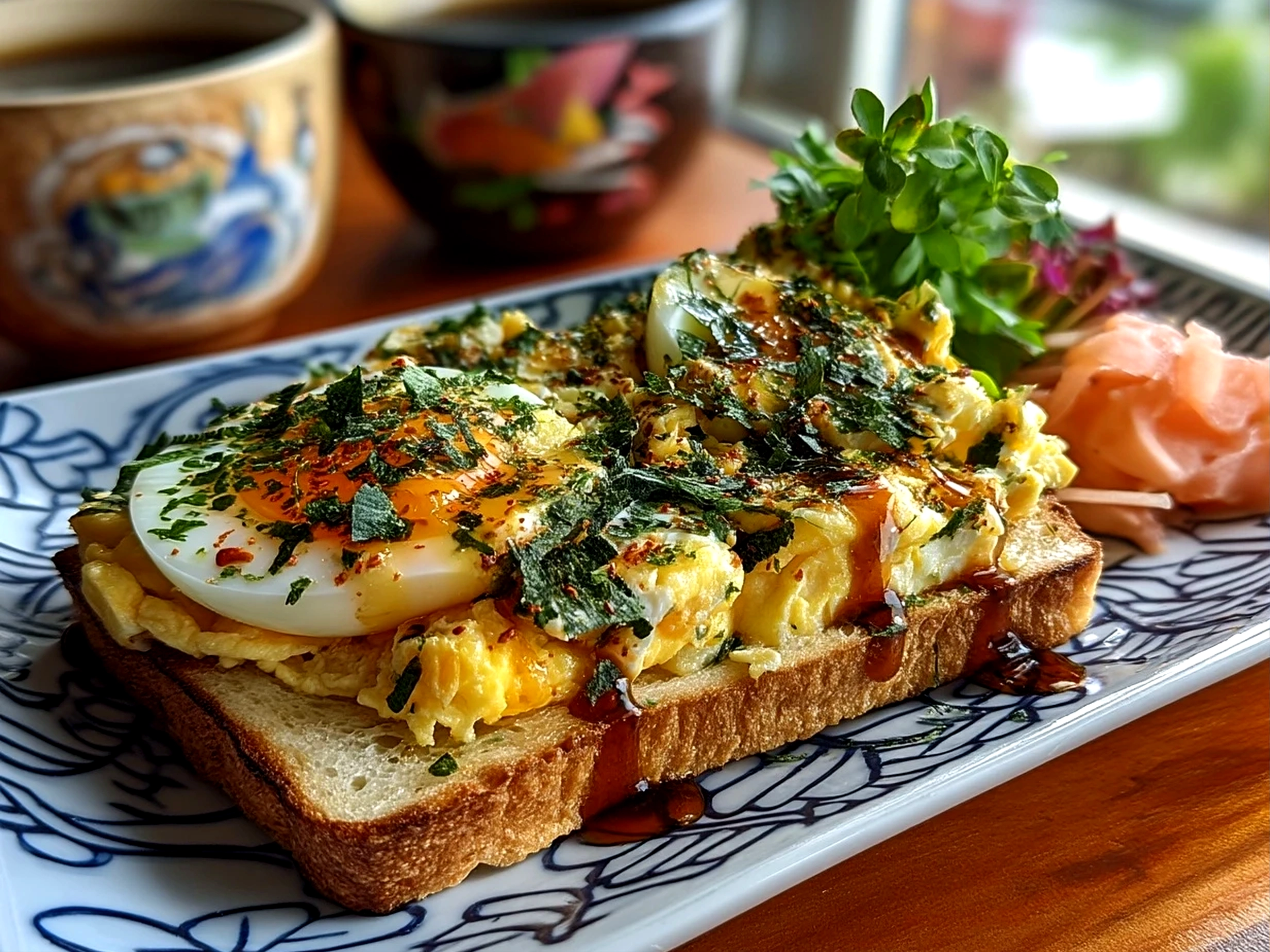 Fresh Japanese Egg Sandwich served with a soft bread and creamy egg filling