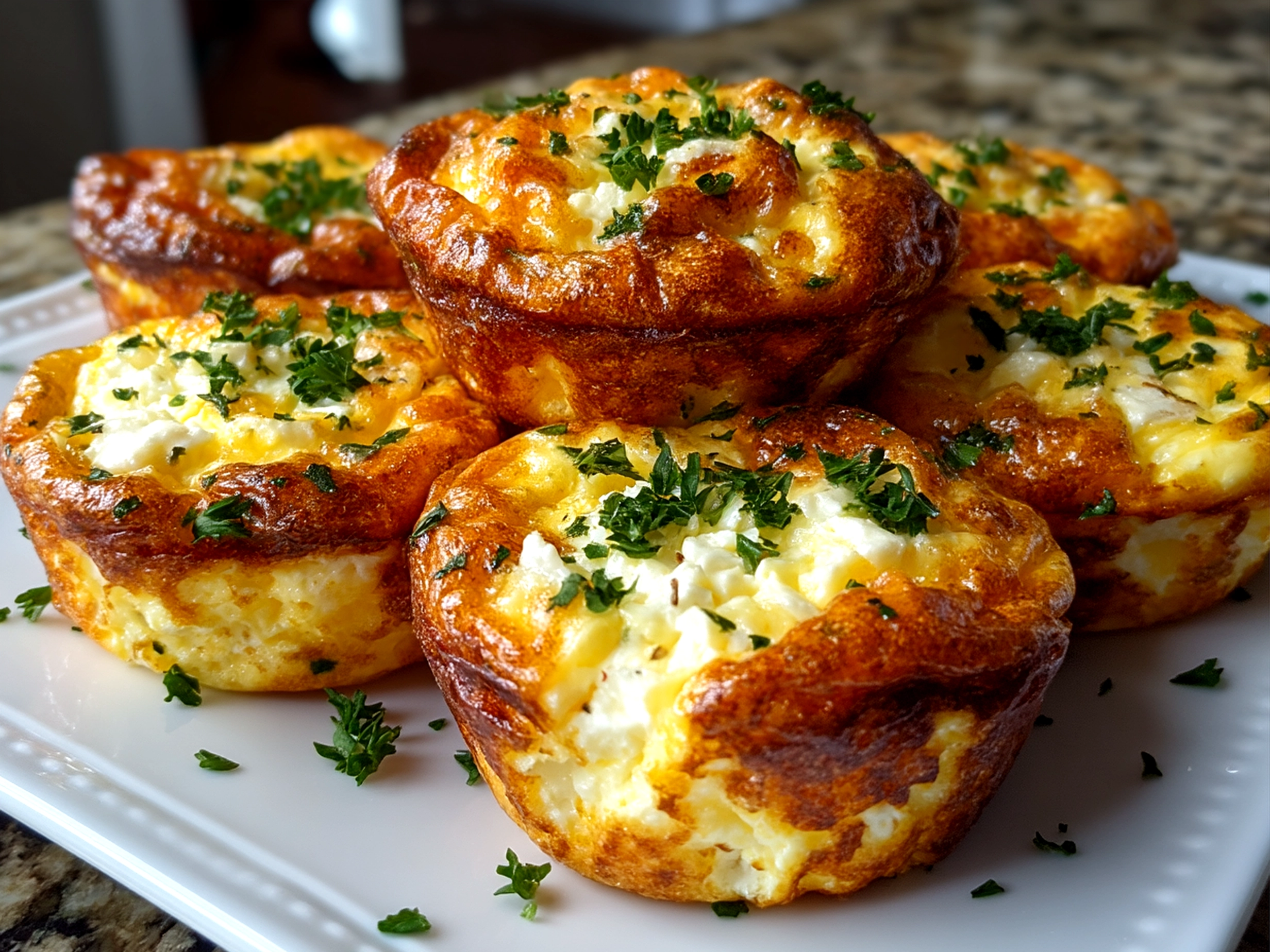 Plated Cottage Cheese Egg Bites ready to serve