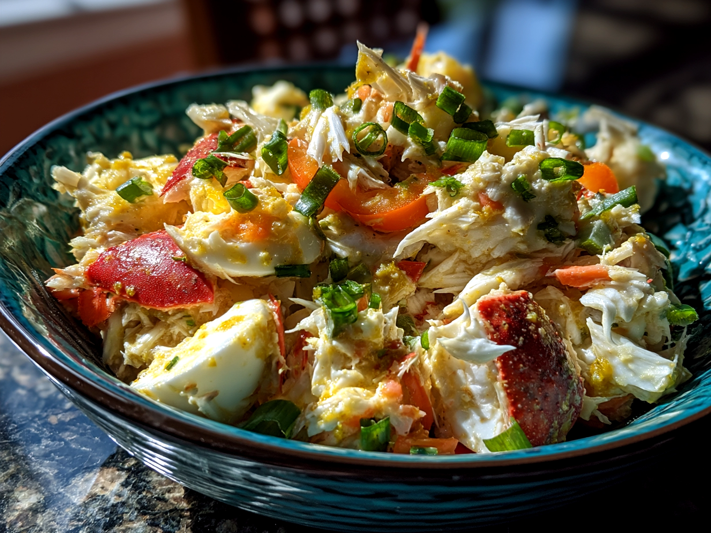 Serving of Crab Salad with fresh greens