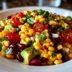 Fresh homemade cowboy caviar on white plate