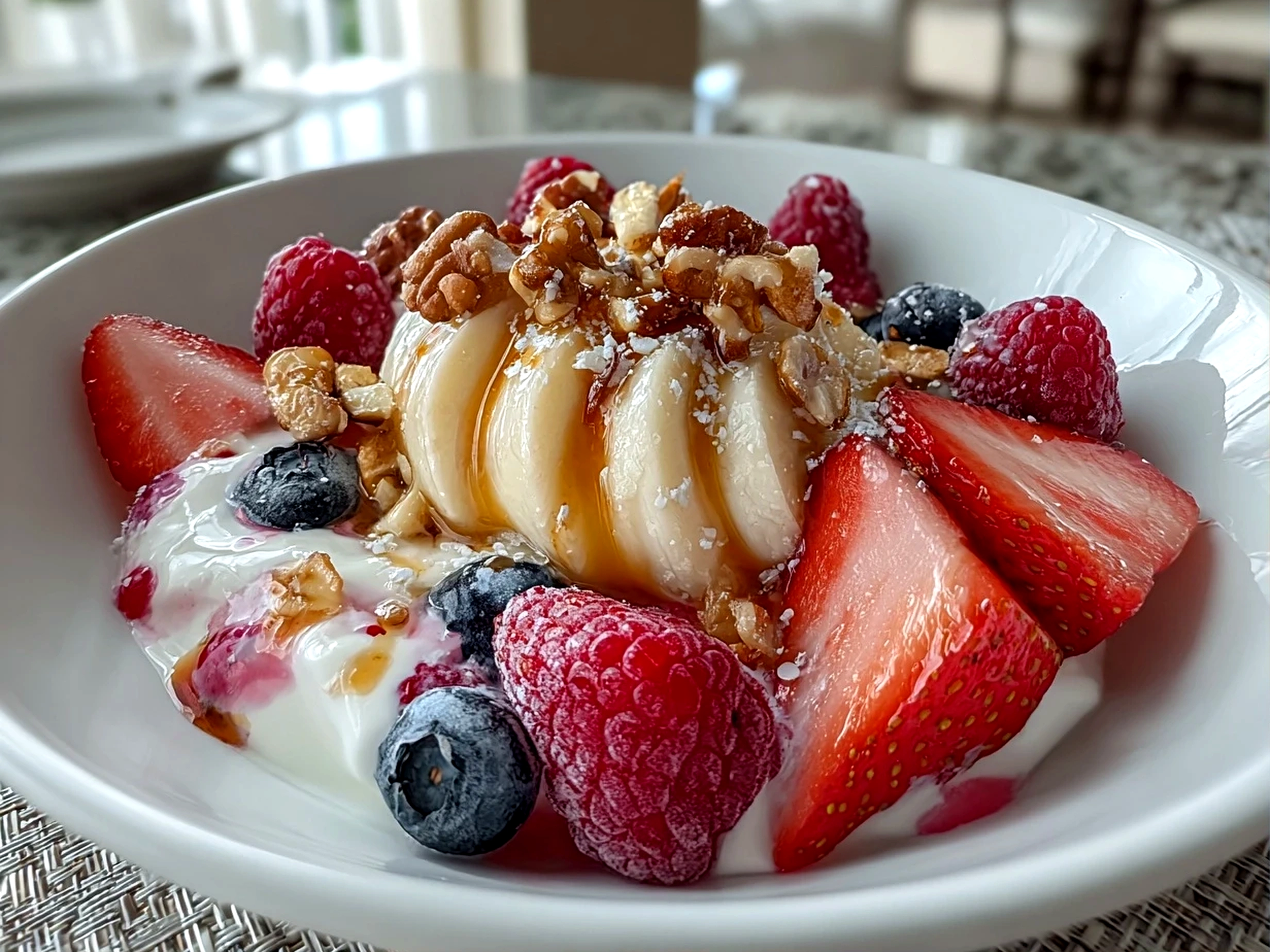 Freshly prepared Valentine Treats Greek Yogurt Bowl