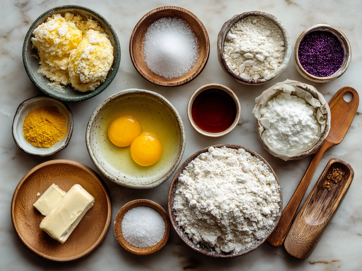 Ingredients for Mardi Gras King Cake