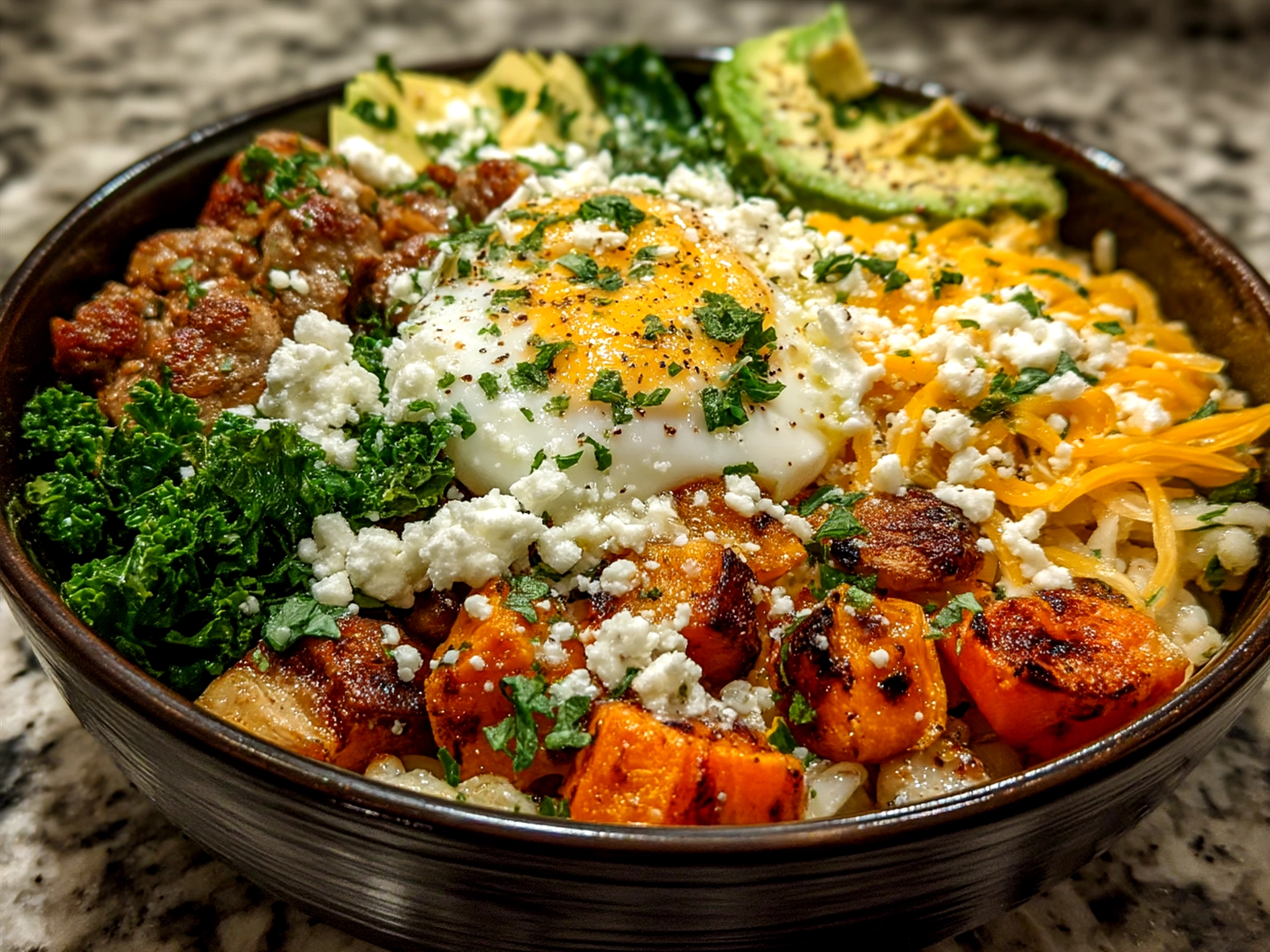 Final serving of the colorful and vibrant Superbowl Food Nourish Bowl
